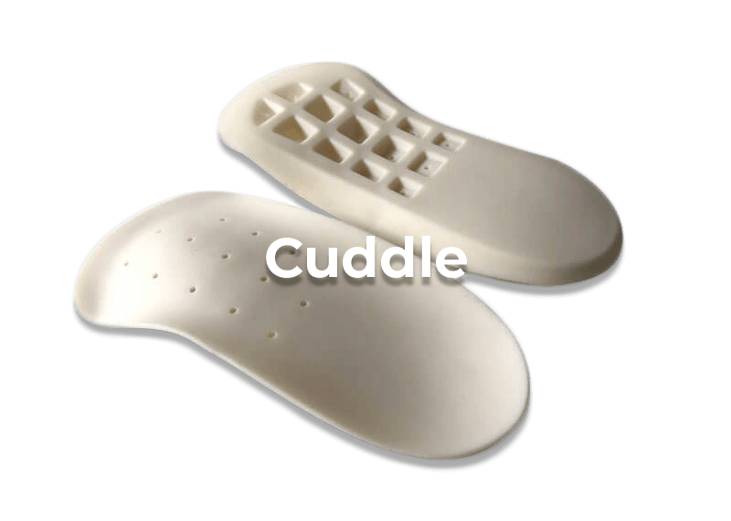 Pair of ergonomic white orthopedic insoles